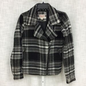 Mossimo Supply Co Medium Black & White Plaid Coat